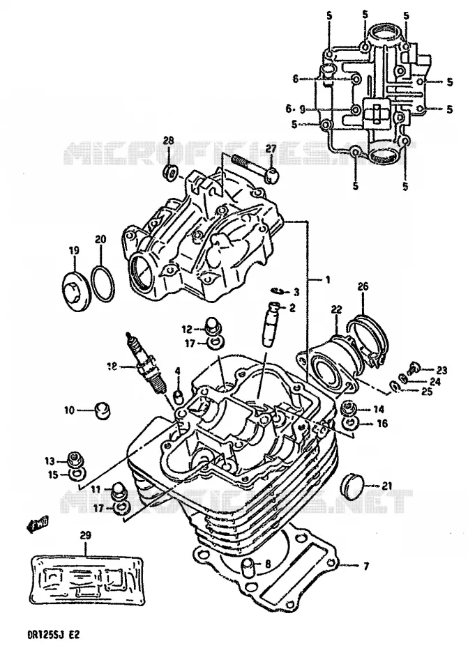 CULASSE Suzuki MOTO 125 DR 1988  DR125SJ(F/H/J)