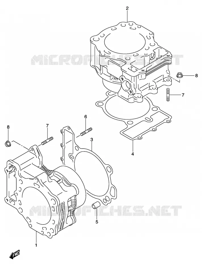 CYLINDRE Suzuki MOTO 1000 V-STROM 2003  DL1000K3(E2)