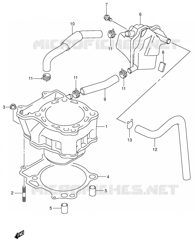 CYLINDRE Suzuki MOTO 400 DR-Z 2003  DR-Z400K3(E1)