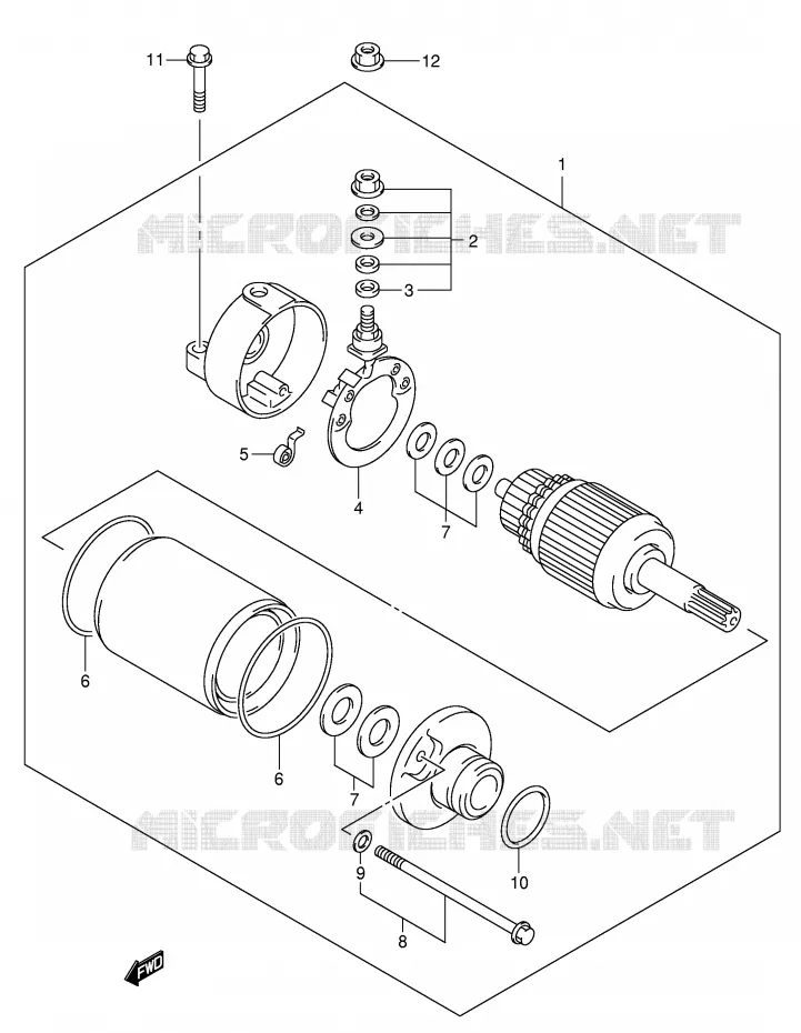 DEMARREUR Suzuki MOTO 400 DR-Z 2000  DR-Z400SY(E2)
