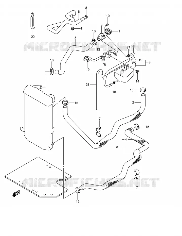 DURITE DE RADIATEUR Suzuki SCOOTER 250 BURGMAN 2004  AN250K4(E2)