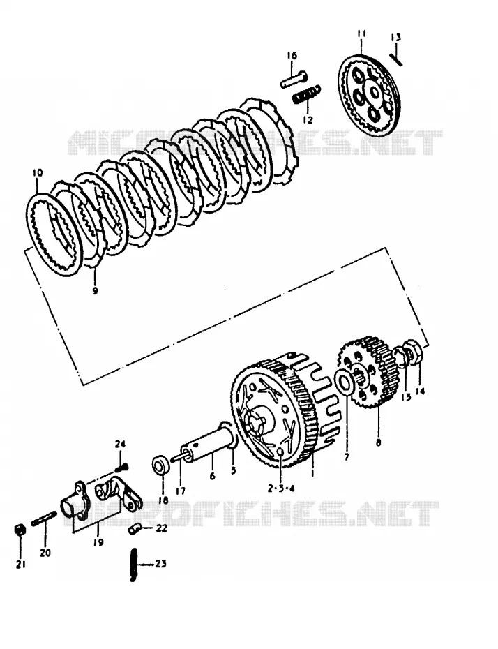 EMBRAYAGE Suzuki MOTO 100 A100 1991  A100M(K/L/M/N/4)