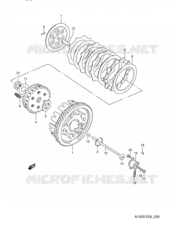 EMBRAYAGE Suzuki MOTO 100 A100 1995  A100S(E6)