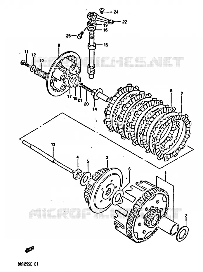 EMBRAYAGE Suzuki MOTO 125 DR 1984  DR125SE