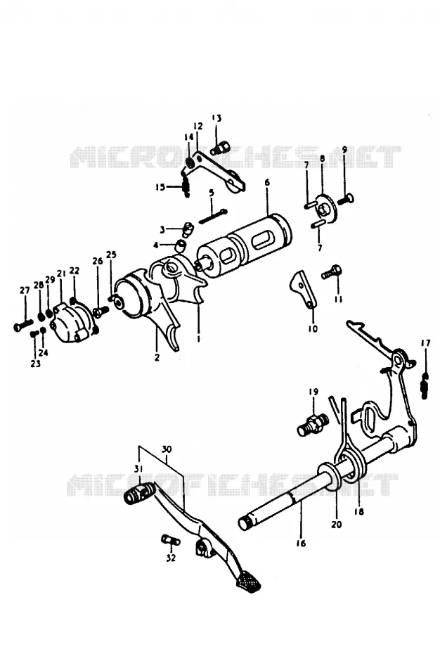 ENSEMBLE DE SELECTION DE VITESSES (A100N) Suzuki MOTO 100 A100 1990  A100L(K/L/M/N/4)