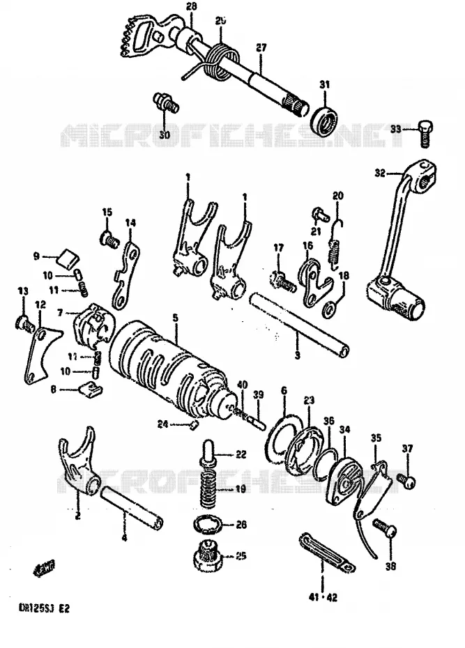 ENSEMBLE DE SELECTION DE VITESSES Suzuki MOTO 125 DR 1985  DR125SF(F/H/J)