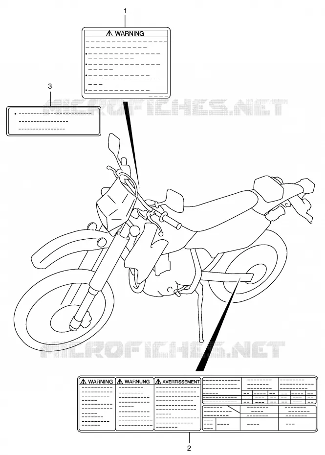 ETIQUETTE (MODELE K1) Suzuki MOTO 400 DR-Z 2000  DR-Z400EY(E1)