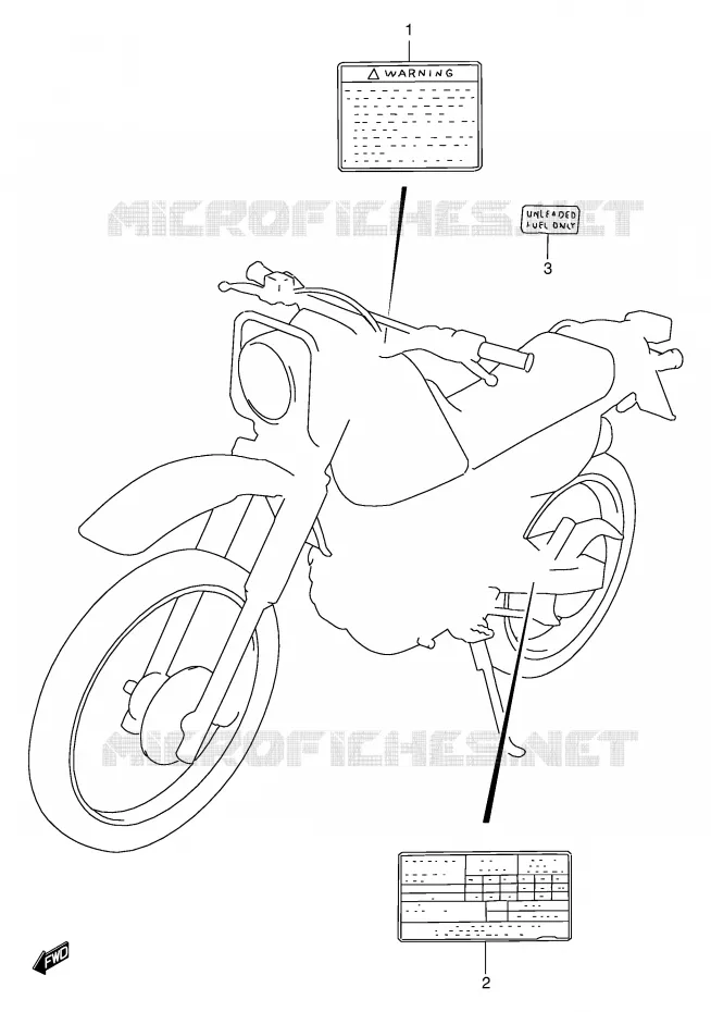 ETIQUETTE Suzuki MOTO 200 DF 1997  DF200EV
