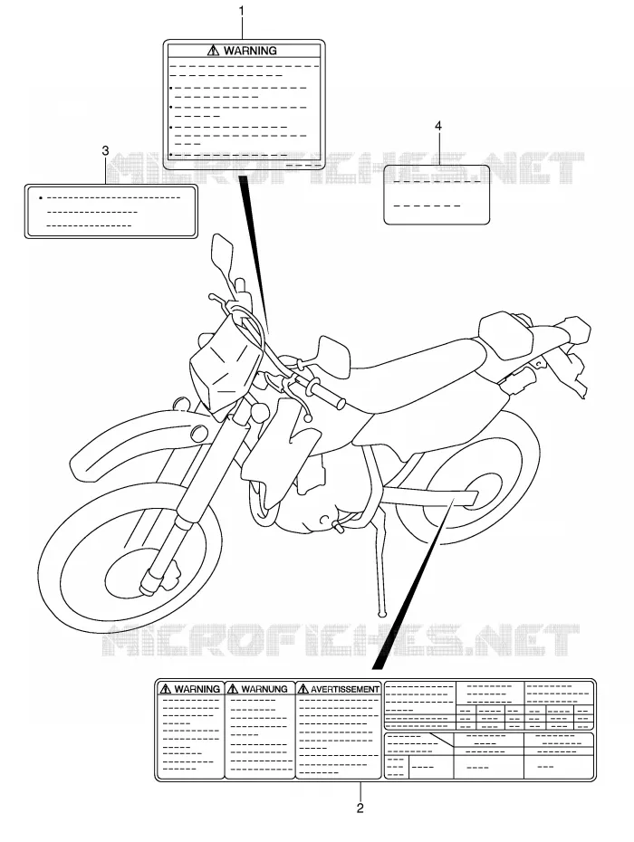ETIQUETTE Suzuki MOTO 400 DR-Z 2005  DR-Z400EK5(E1)