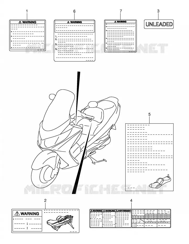 ETIQUETTE Suzuki SCOOTER 250 BURGMAN 2003  AN250K3(E2)