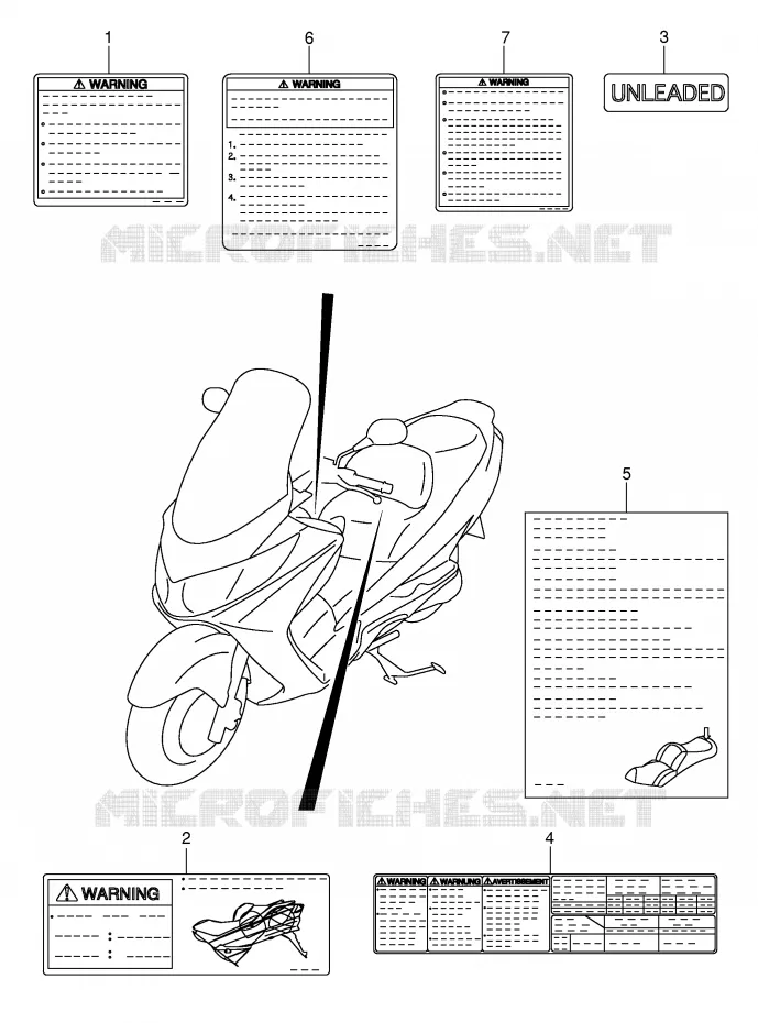 ETIQUETTE Suzuki SCOOTER 400 BURGMAN 2005  AN400K5(E2)