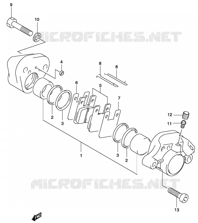 ETRIER DE FREIN ARRIERE (MODELE AY50WR K1/K2/AY50W K3/K4) Suzuki SCOOTER 50 KATANA 2003  AY50WSK3(P19)