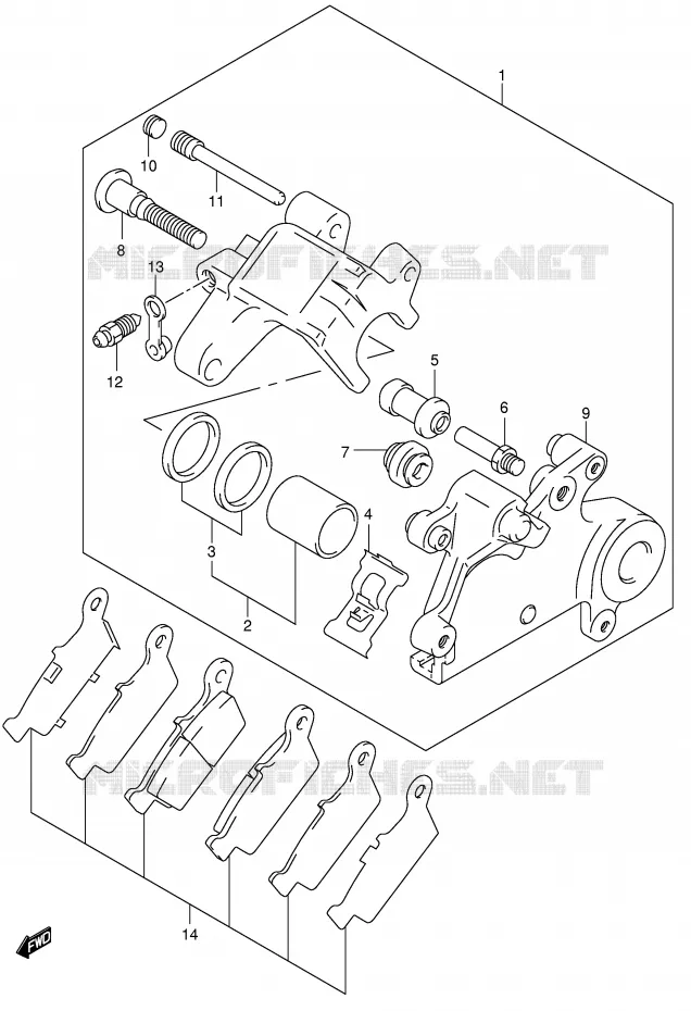 ETRIER DE FREIN ARRIERE Suzuki MOTO 400 DR-Z 2000  DR-Z400SY(E2)