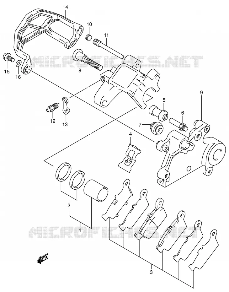 ETRIER DE FREIN ARRIERE Suzuki MOTO 400 DR-Z 2002  DR-Z400EK2(E1)