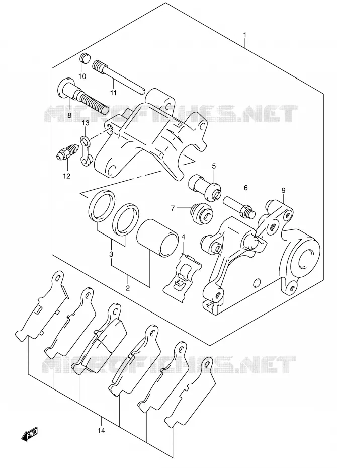 ETRIER DE FREIN ARRIERE Suzuki MOTO 400 DR-Z 2009  DR-Z400SK9(E2)