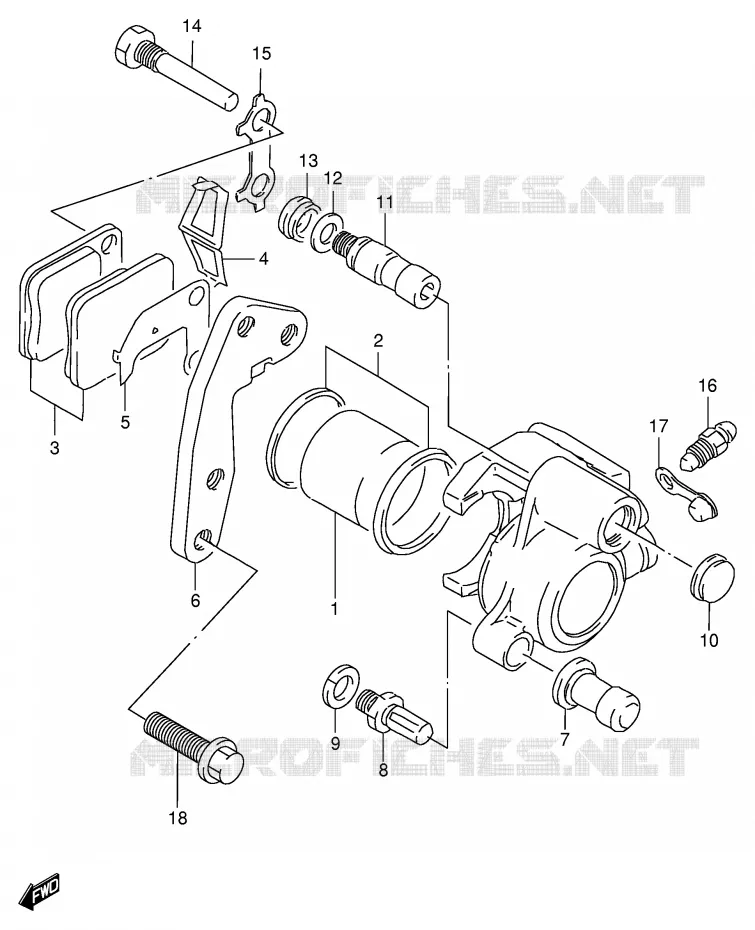 ETRIER DE FREIN AVANT Suzuki MOTO 125 DF 2000  DF125EY(E4)