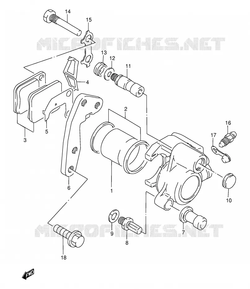 ETRIER DE FREIN AVANT Suzuki MOTO 200 DF 1998  DF200EW