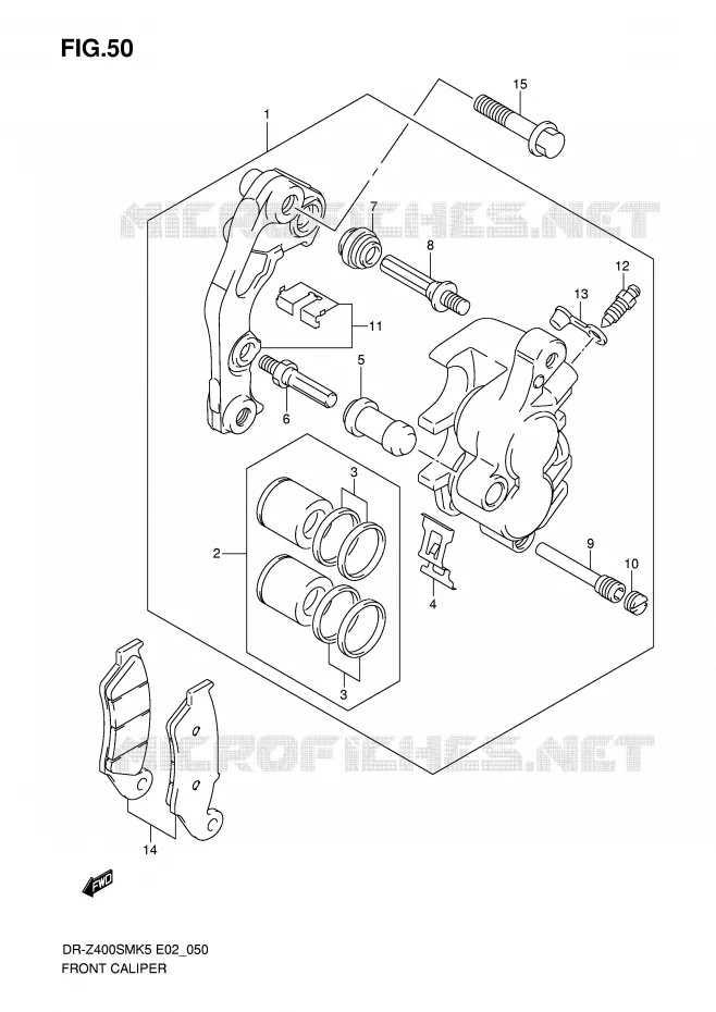ETRIER DE FREIN AVANT Suzuki MOTO 400 DR-Z 2005  DR-Z400SMK5(E2)