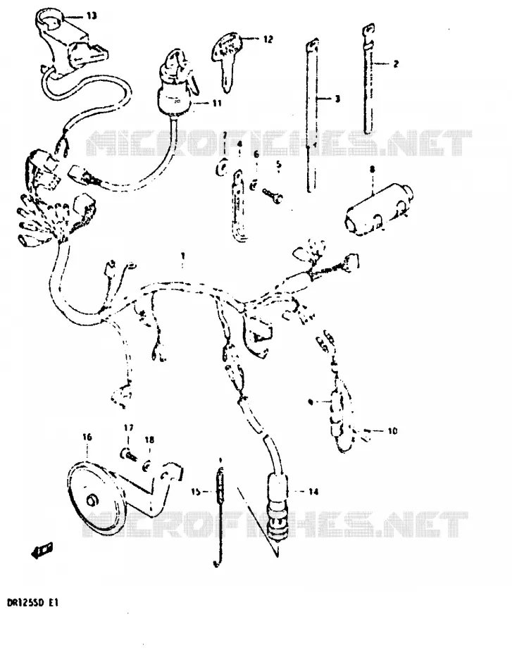 FAISCEAU ELECTRIQUE Suzuki MOTO 125 DR 1983  DR125SD(Z/D)