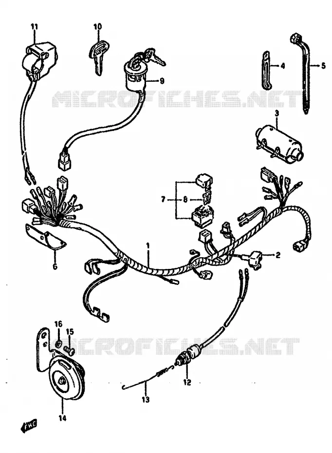 FAISCEAU ELECTRIQUE Suzuki MOTO 125 DR 1987  DR125SH(F/H/J)