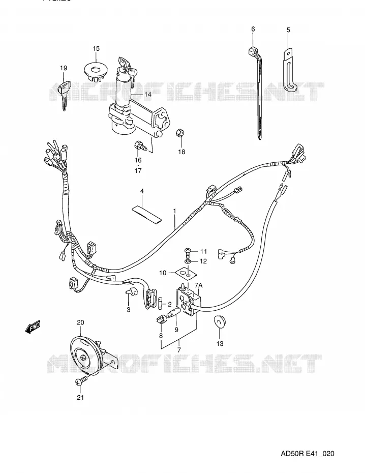 FAISCEAU ELECTRIQUE Suzuki SCOOTER 50 AD 1990  AD50L(E41)