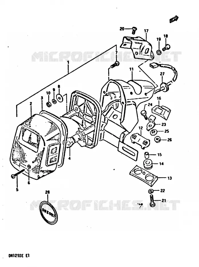 FEU ARRIERE (E2, E18) Suzuki MOTO 125 DR 1984  DR125SE