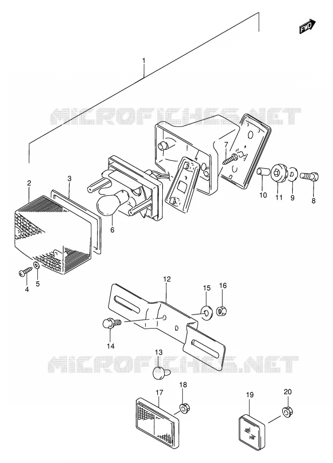 FEU ARRIERE Suzuki MOTO 200 DF 1998  DF200EW
