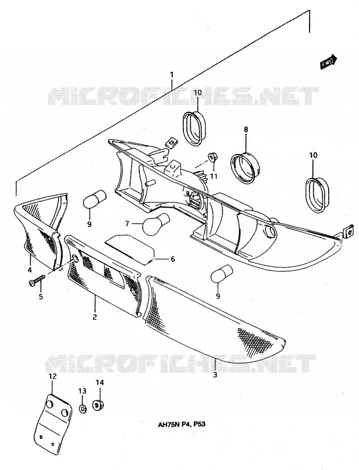 FEU ARRIERE Suzuki SCOOTER 75 ADDRESS 1992  AH75N