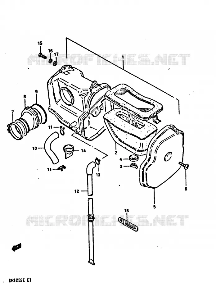 FILTRE A AIR Suzuki MOTO 125 DR 1984  DR125SE