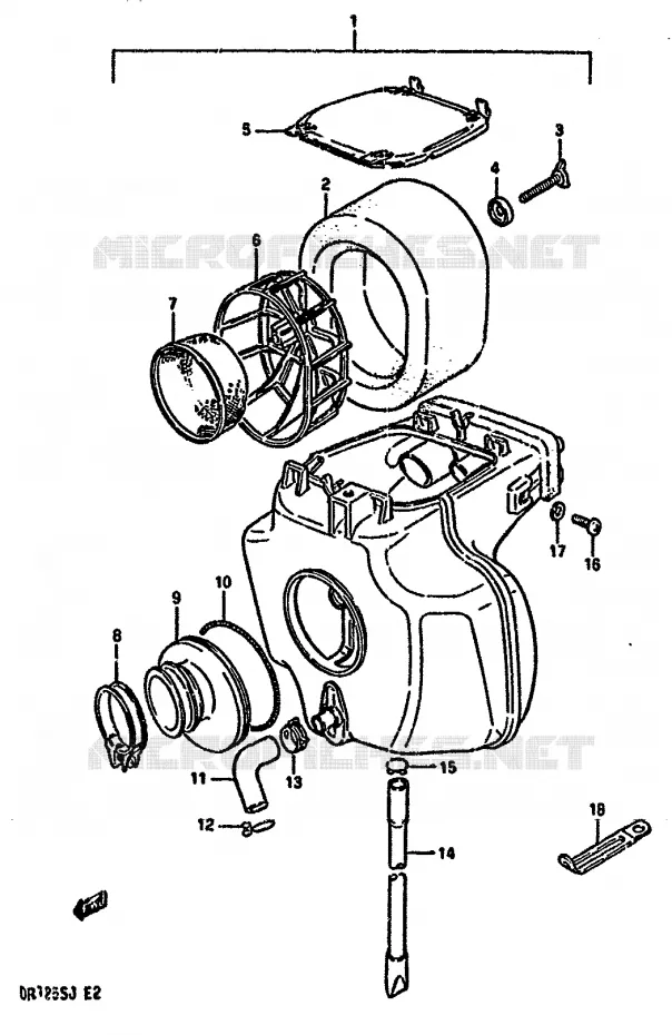 FILTRE A AIR Suzuki MOTO 125 DR 1988  DR125SJ(F/H/J)