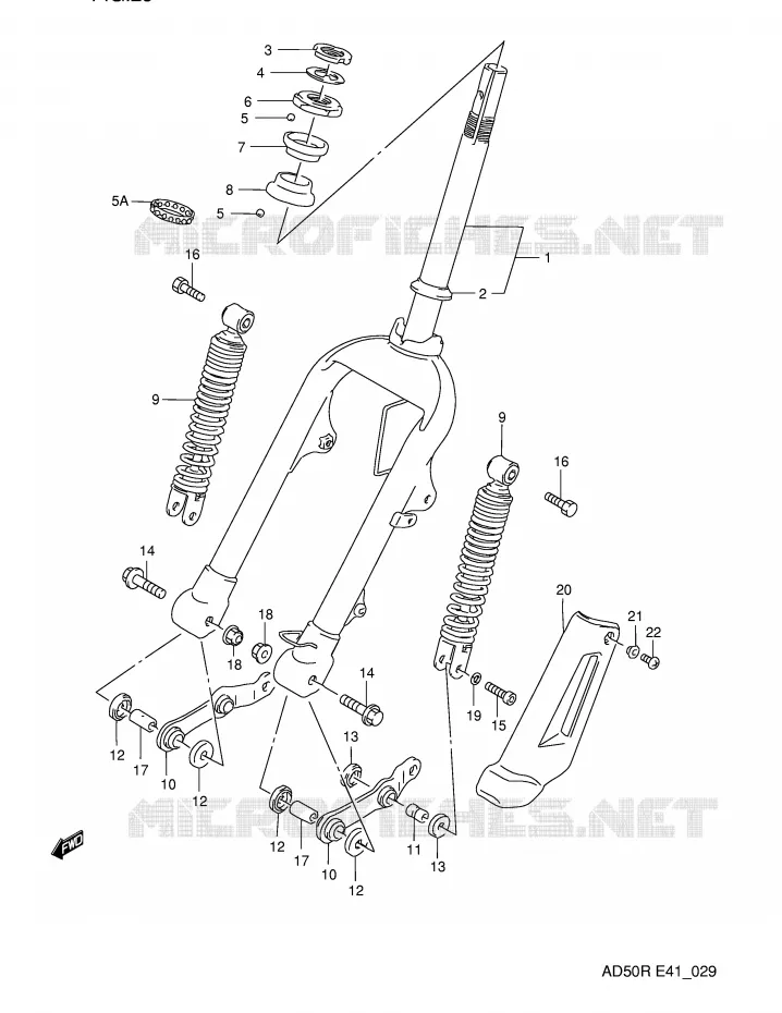FOURCHE AVANT (E41) Suzuki SCOOTER 50 AD 1990  AD50L(E41)