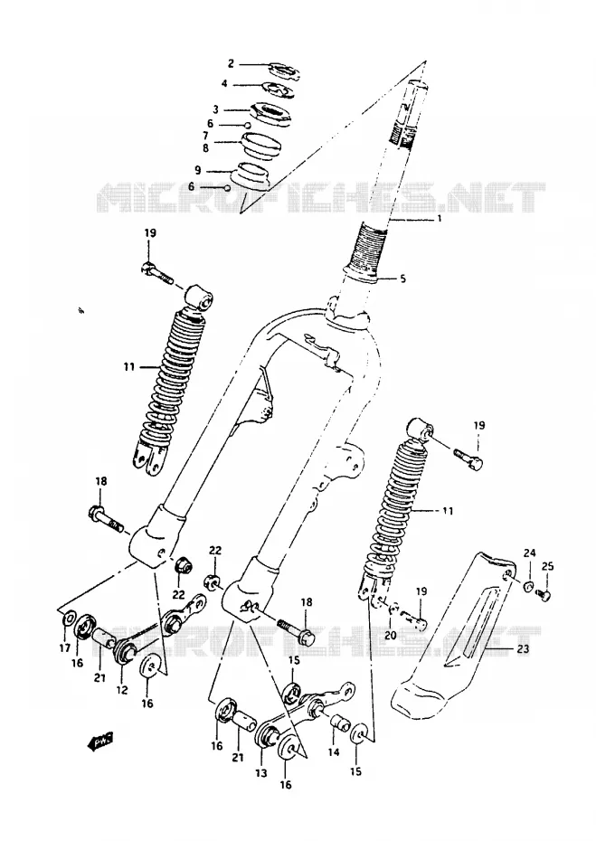 FOURCHE AVANT Suzuki SCOOTER 100 ADDRESS 1994  AH100R