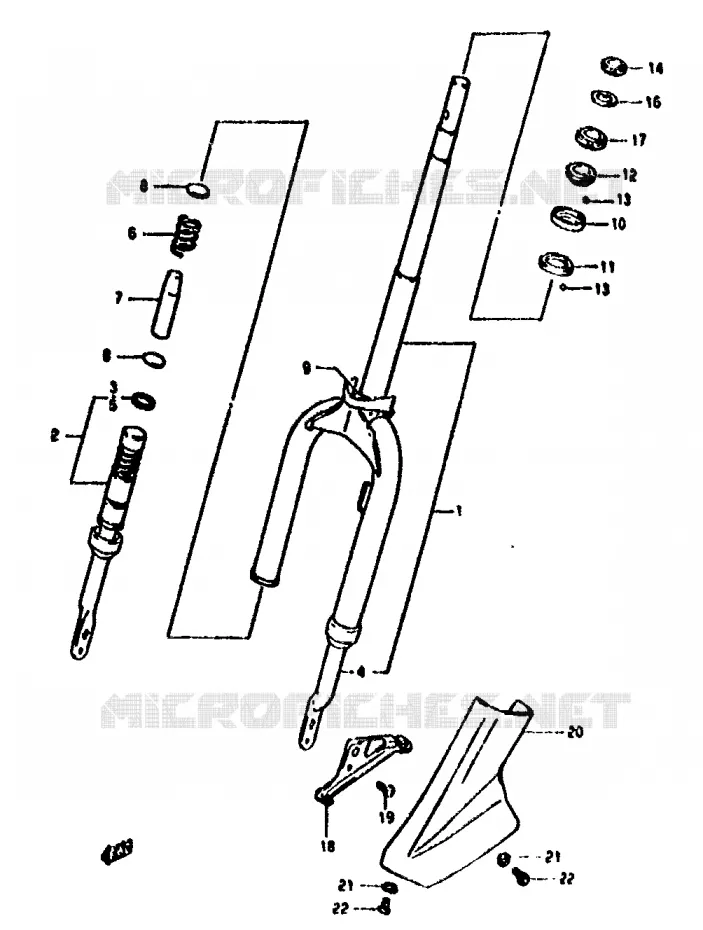 FOURCHE AVANT Suzuki SCOOTER 50 ADDRESS 1994  AH50R(N/R)
