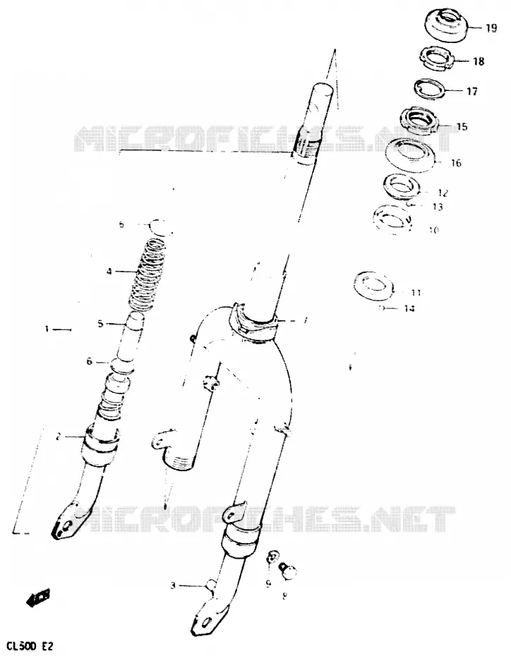 FOURCHE AVANT Suzuki SCOOTER 50 CL 1983  CL50D(D)