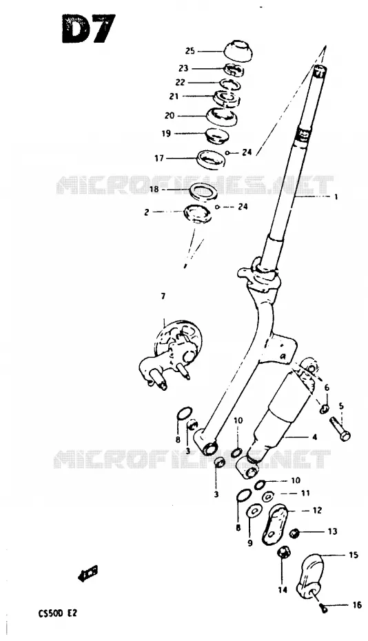 FOURCHE AVANT Suzuki SCOOTER 50 CS 1983  CS50DD(Z/D)