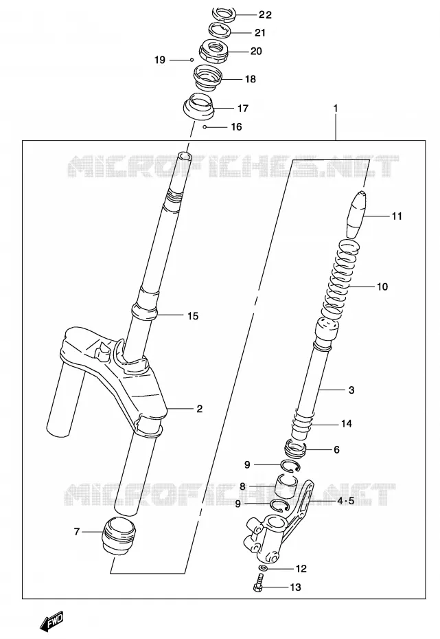 FOURCHE AVANT Suzuki SCOOTER 50 KATANA 2003  AY50WSK3(P19)
