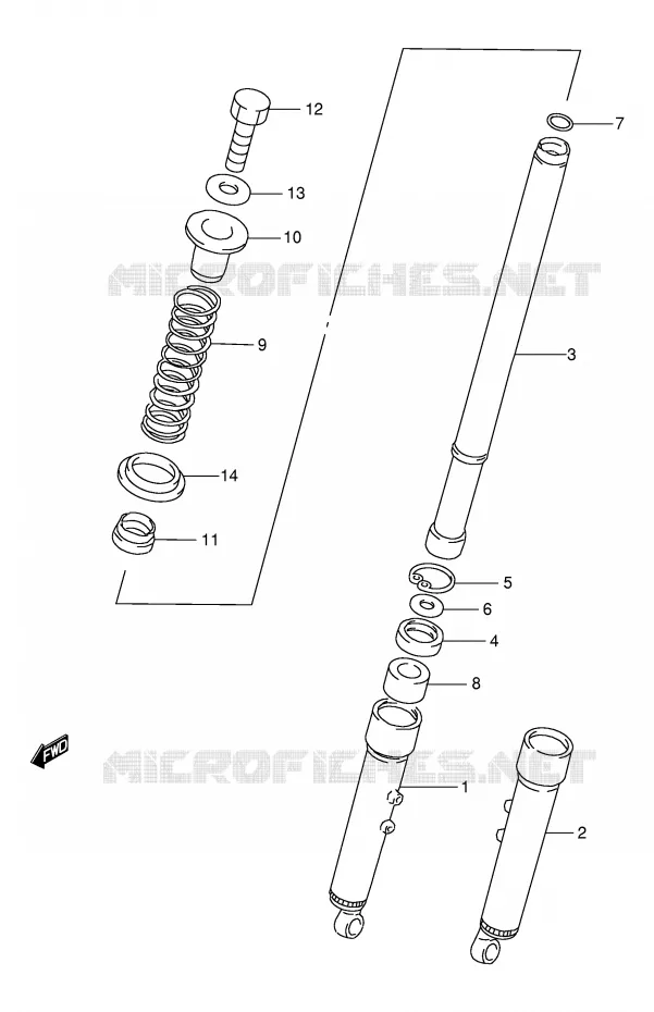 FOURCHE (E71,E94,P36,P94) Suzuki MOTO 115 AP 2000  AX115Y(E71)