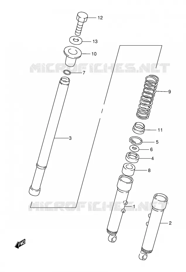 FOURCHE (P9) Suzuki MOTO 115 AP 1999  AX115X(E71)
