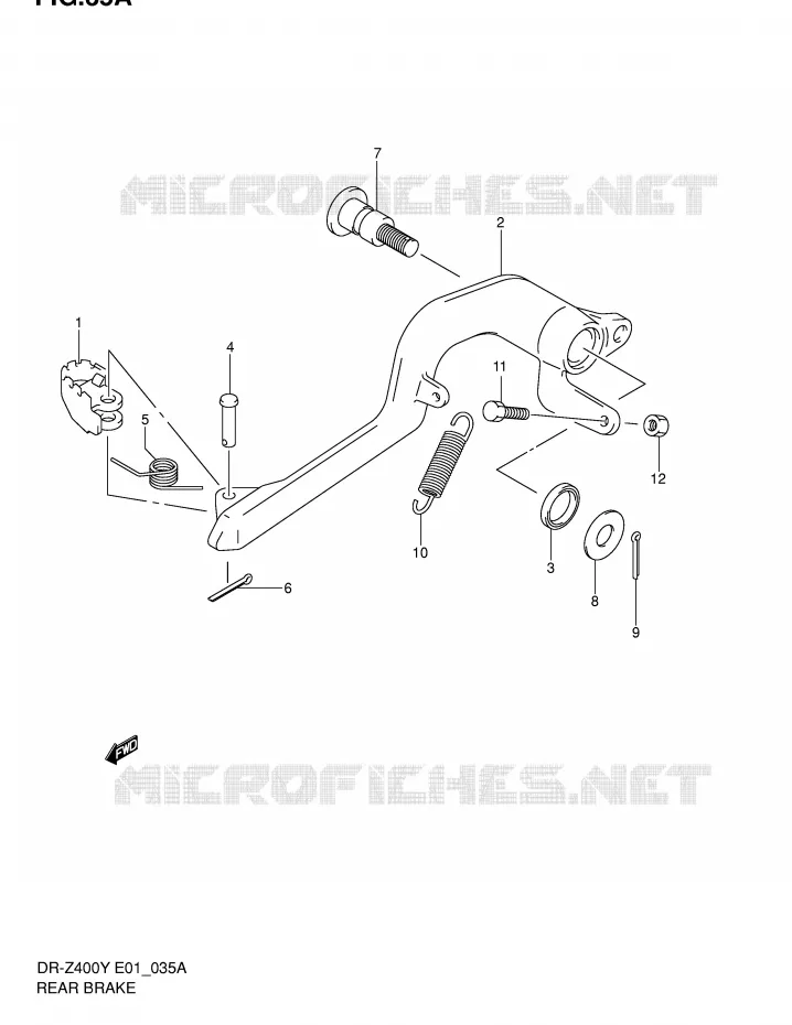 FREIN ARRIERE (DR-Z400E E24) Suzuki MOTO 400 DR-Z 2000  DR-Z400Y(E1)