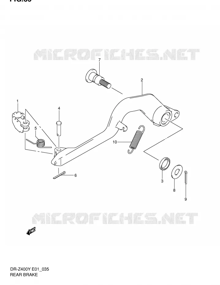 FREIN ARRIERE (SANS E24) Suzuki MOTO 400 DR-Z 2003  DR-Z400K3(E1)