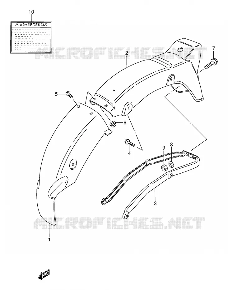 GARDE BOUE ARRIERE Suzuki MOTO 100 AP 1996  AX100T(E94)