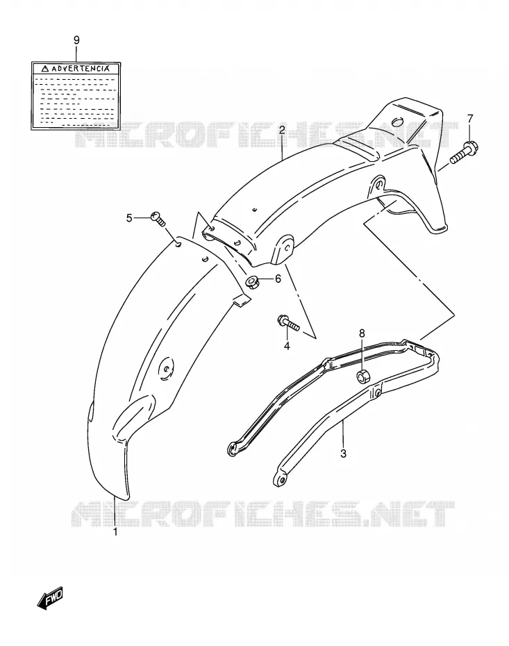 GARDE BOUE ARRIERE Suzuki MOTO 115 AP 1998  AX115SW(E71)