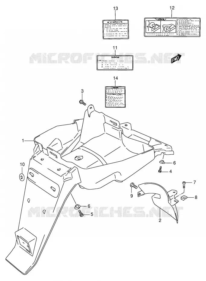 GARDE BOUE ARRIERE Suzuki SCOOTER 100 ADDRESS 1996  AG100T(E71)