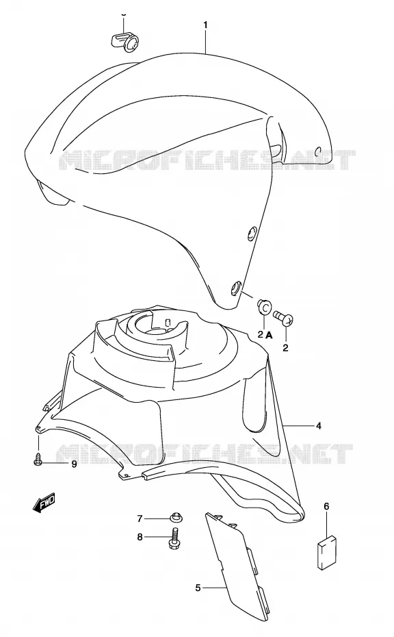 GARDE BOUE AVANT (MODELE K1) Suzuki SCOOTER 50 KATANA 2003  AY50WK3(P19)