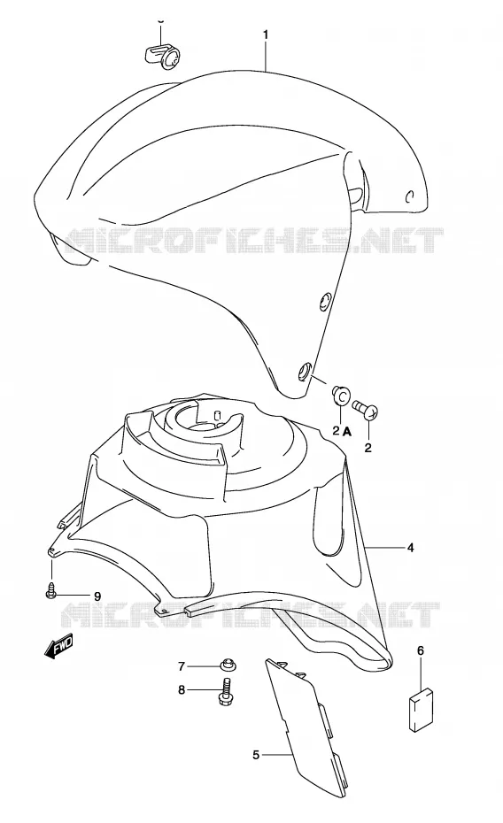 GARDE BOUE AVANT (MODELE K2) Suzuki SCOOTER 50 KATANA 2001  AY50K1(P19)