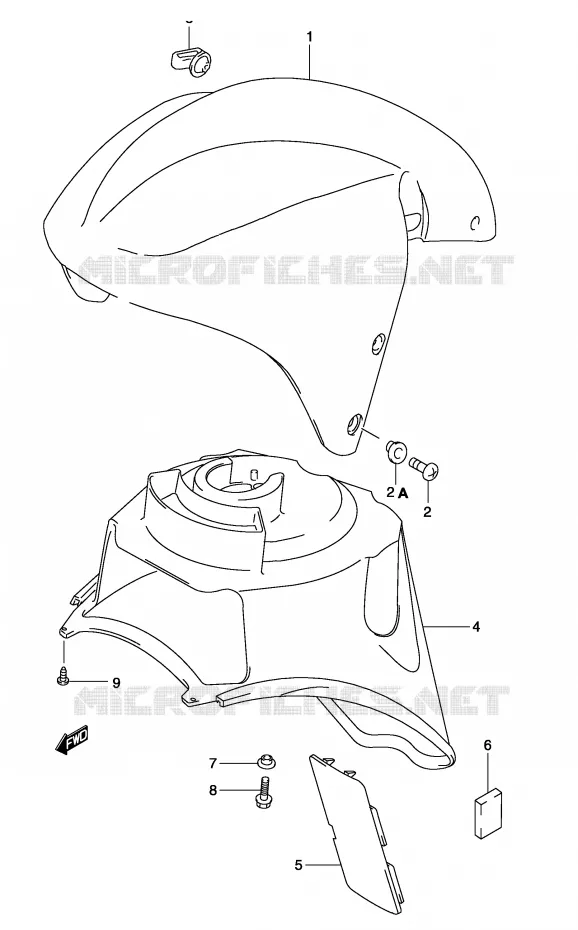 GARDE BOUE AVANT (MODELE K3) Suzuki SCOOTER 50 KATANA 2003  AY50WSK3(P19)