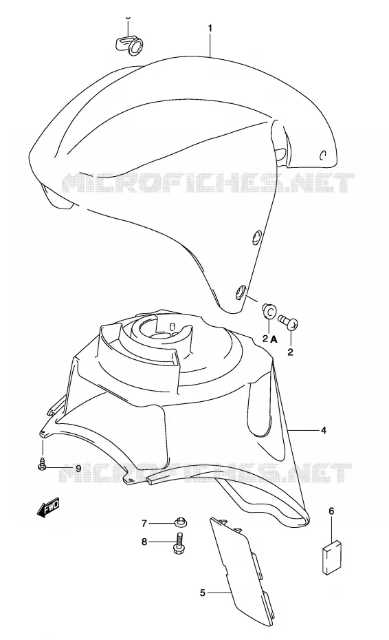 GARDE BOUE AVANT (MODELE K4) Suzuki SCOOTER 50 KATANA 2001  AY50WRK1(P19)
