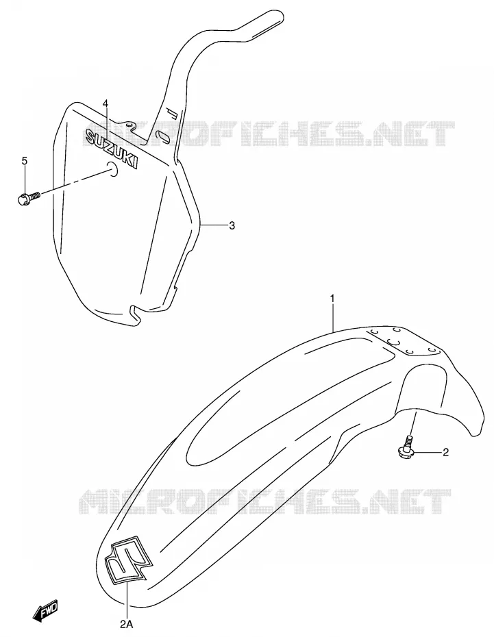 GARDE BOUE AVANT Suzuki MOTO 125 DR-Z 2006  DR-Z125K6(E3/E28)