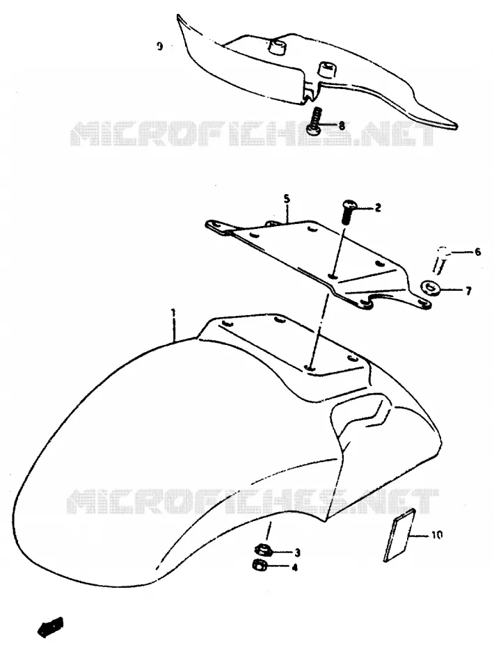 GARDE BOUE AVANT Suzuki SCOOTER 50 AP 1995  AP50S(R/S/T)