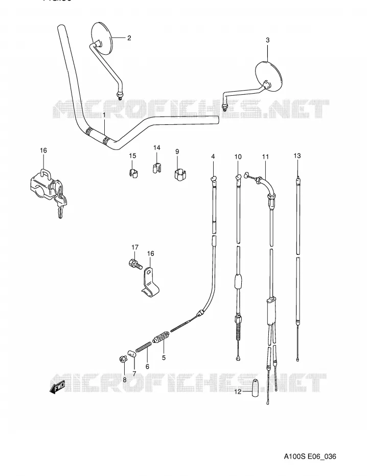 GUIDON - CABLES Suzuki MOTO 100 A100 1994  A100R(E6)
